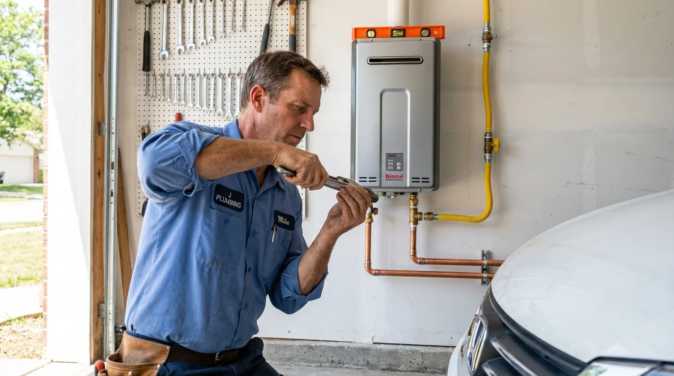 Tankless water heater installation by a Johns Plumbing LLC plumber in Duluth
